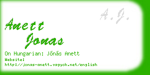 anett jonas business card